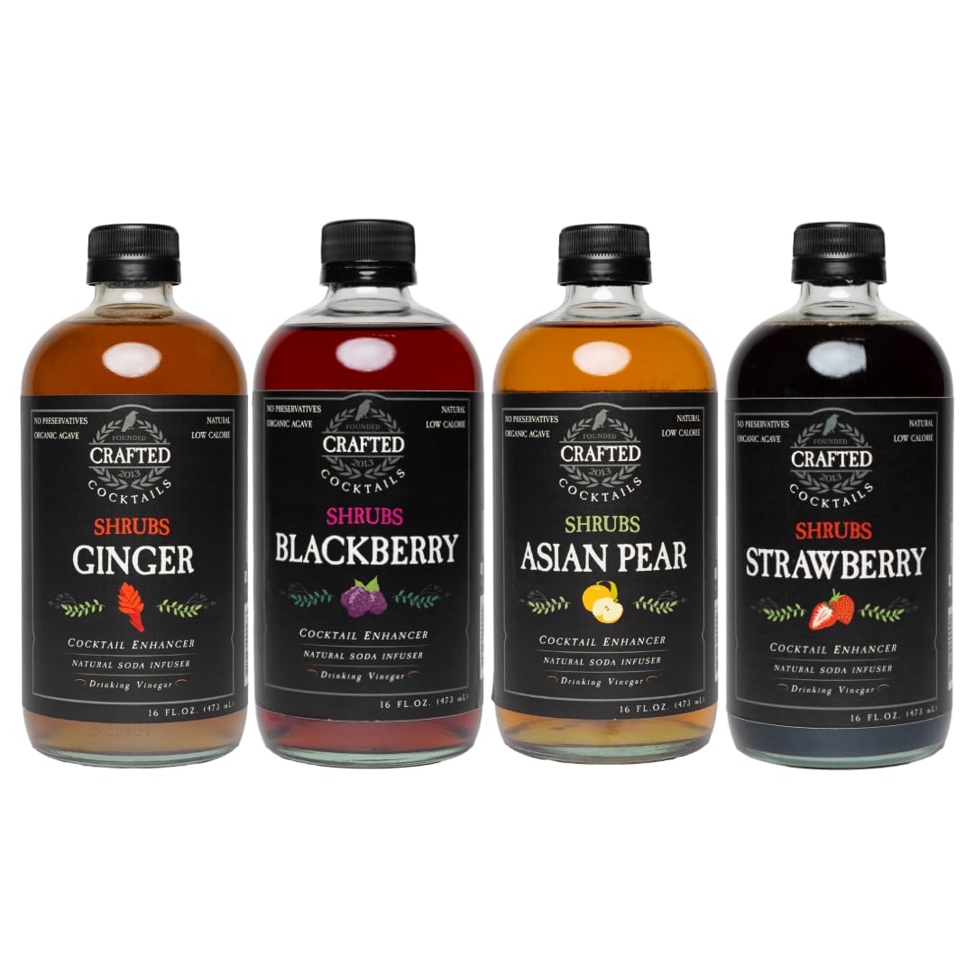 Amazon.com: Crafted Cocktails Shrubs | 4 Flavor Variety Pack